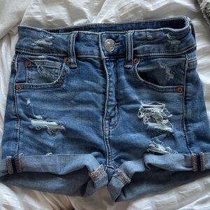 Distressed Denim AE shorts